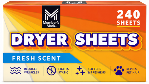 Member's Mark Fabric Softener Dryer Sheets, Fresh Scent,  240 Shees