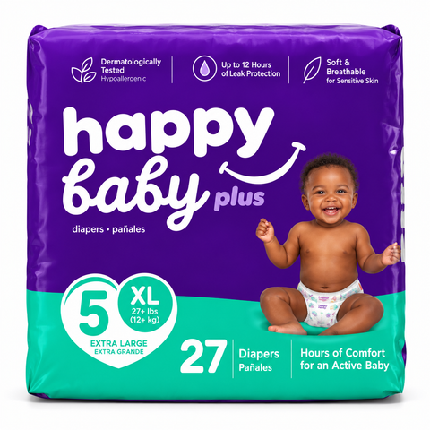 HAPPY BABY PLUS DIAPER SIZE X-LARGE 27pk