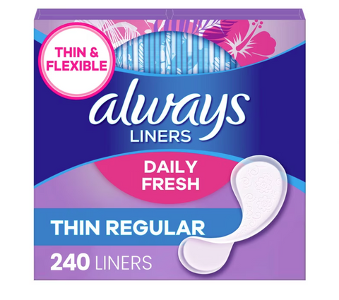 Always Daily Panty Liners, Unscented, 240 ct.
