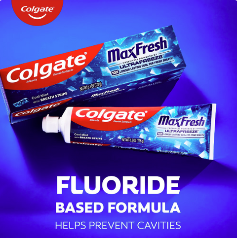 Colgate MaxFresh Toothpaste with Mini Breath Strips, Cool Mint, 7.3 oz.