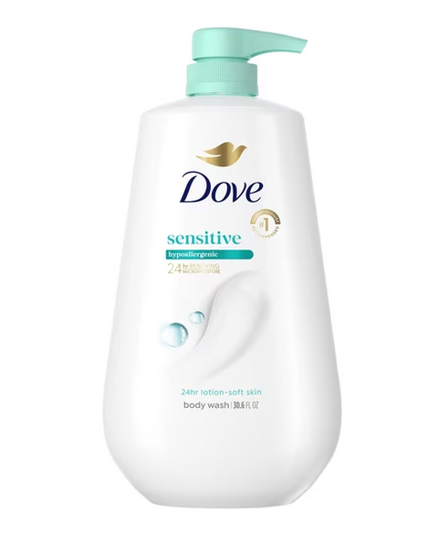 Dove Sensitive Skin Body Wash with Pump, 30.6 fl. oz.
