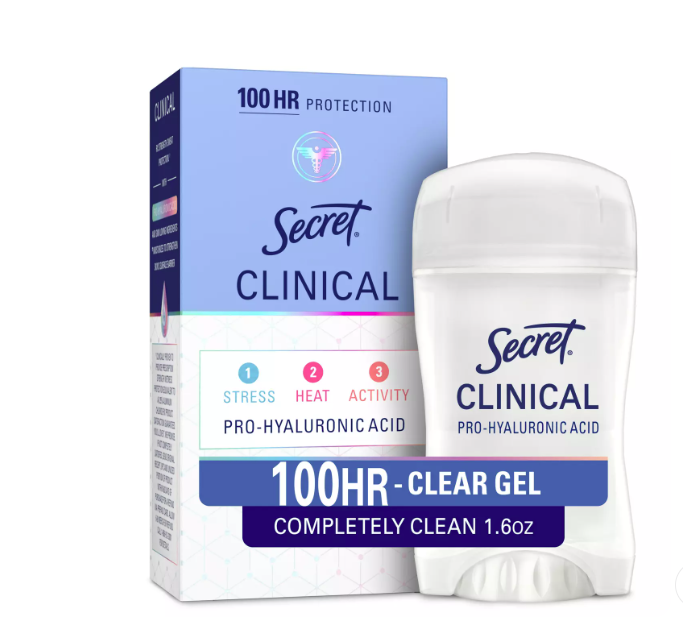 Secret Clinical Strength Invisible Solid Antiperspirant Deodorant, Completely Clean, 1.6 oz.