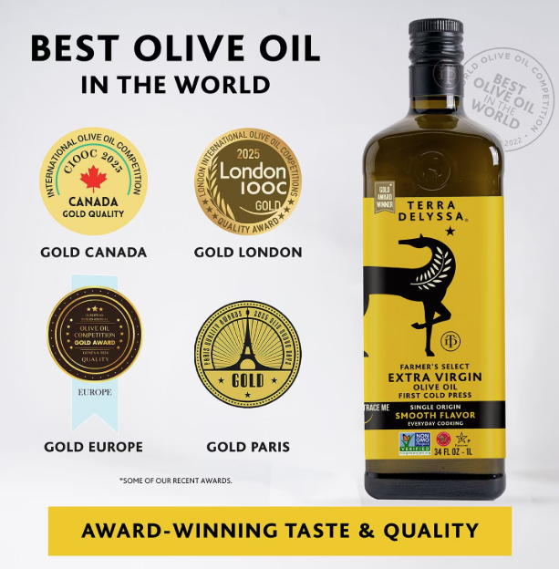 Terra Delyssa Farmer's Select Extra Virgin Olive Oil, 34 fl. oz.