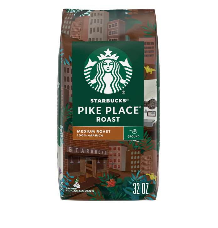 Starbucks Medium Roast Ground Coffee, Pike Place, 32 oz.