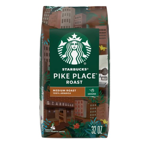 Starbucks Medium Roast Ground Coffee, Pike Place, 32 oz.