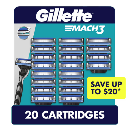 Gillette Mach3 Men's Razor Cartridges, 20 ct.