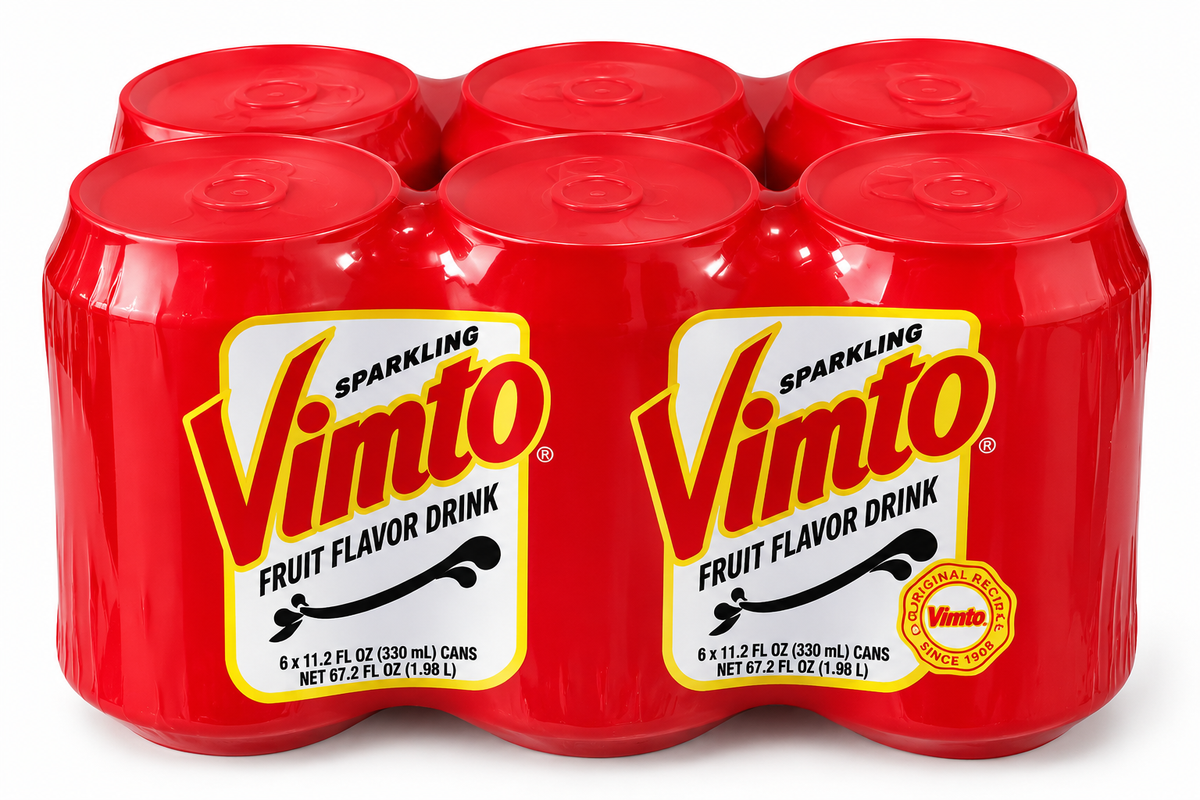 Vimto Sparkling Fruit Flavor Drink – 6 Pack, 11.2 fl oz Cans