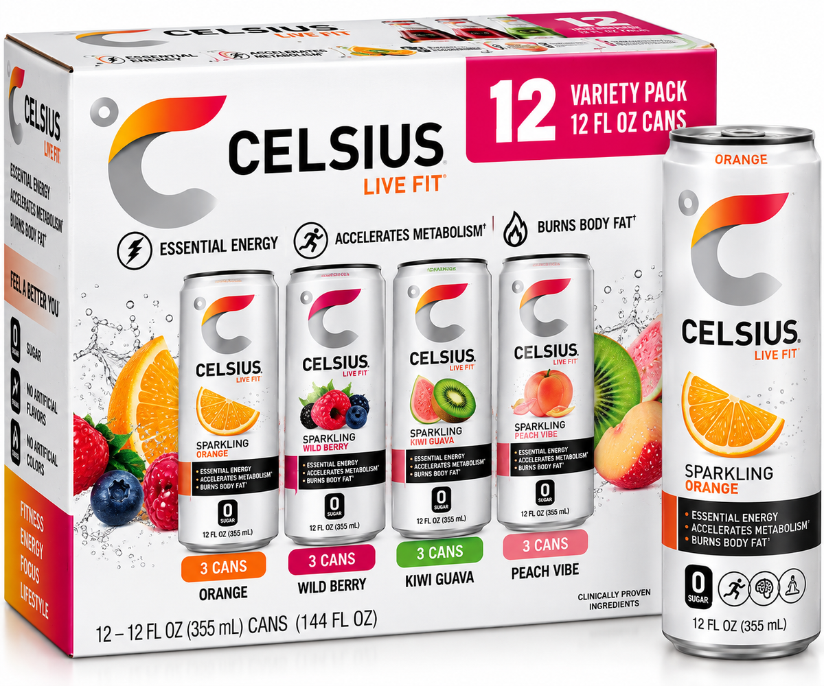 Celsius Sparkling Core Variety Pack, 12 fl. oz., 18 pk.